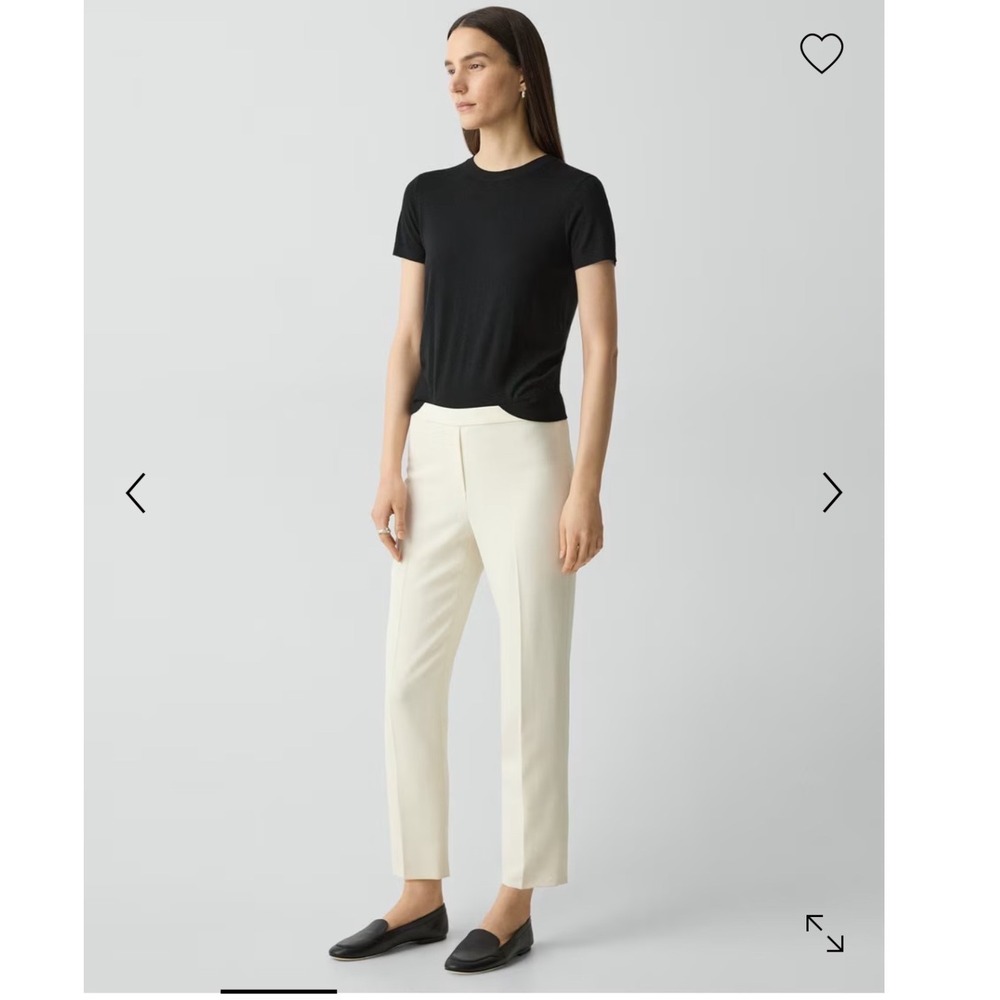 Theory Treeca Pull On Pants Rice Oxford Crepe Ivory White Size 00
